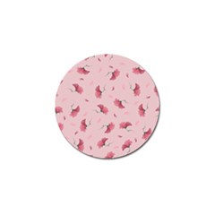 Flowers Pattern Pink Background Golf Ball Marker (10 pack)