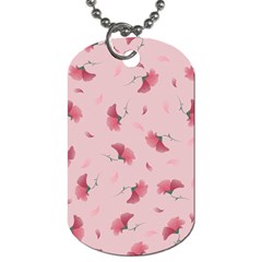 Flowers Pattern Pink Background Dog Tag (Two Sides)