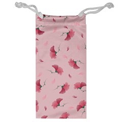 Flowers Pattern Pink Background Jewelry Bag