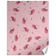 Flowers Pattern Pink Background Canvas 18  x 24 