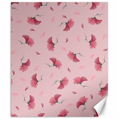Flowers Pattern Pink Background Canvas 20  x 24 