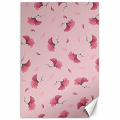 Flowers Pattern Pink Background Canvas 20  x 30 