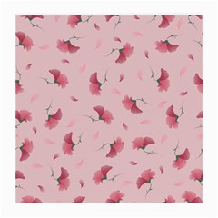 Flowers Pattern Pink Background Medium Glasses Cloth