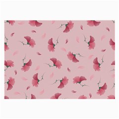 Flowers Pattern Pink Background Large Glasses Cloth