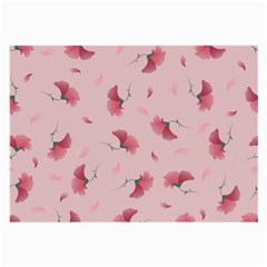 Flowers Pattern Pink Background Large Glasses Cloth (2 Sides)