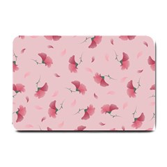 Flowers Pattern Pink Background Small Doormat