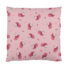 Flowers Pattern Pink Background Standard Cushion Case (One Side)