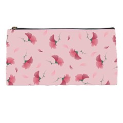 Flowers Pattern Pink Background Pencil Case