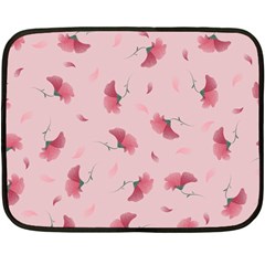 Flowers Pattern Pink Background Double Sided Fleece Blanket (Mini) 