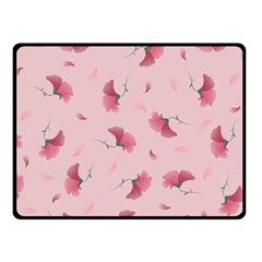 Flowers Pattern Pink Background Fleece Blanket (Small)