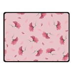 Flowers Pattern Pink Background Fleece Blanket (Small) 50 x40  Blanket Front