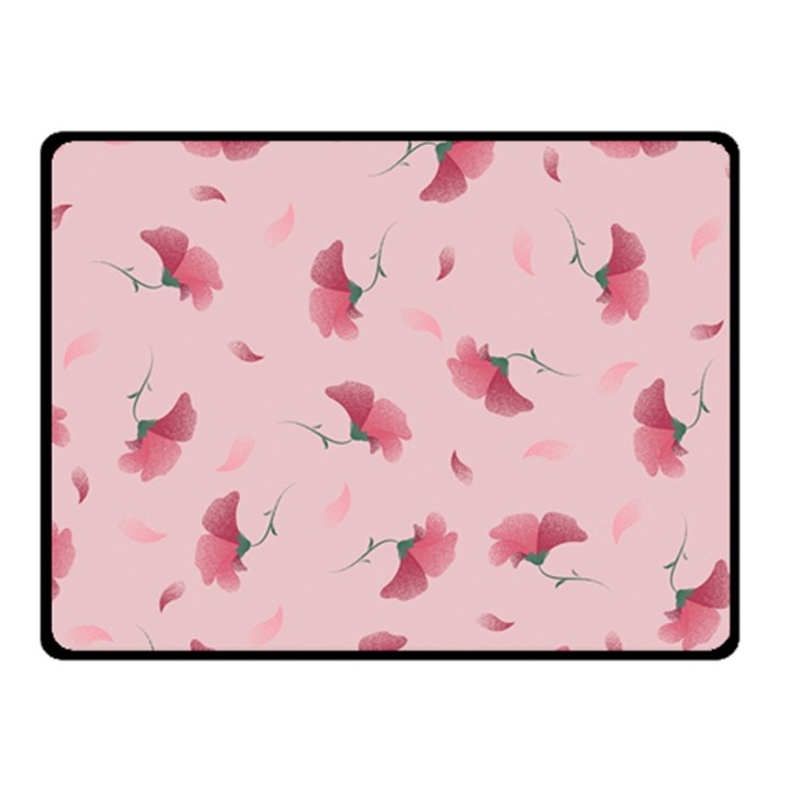 Flowers Pattern Pink Background Fleece Blanket (Small)