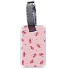 Flowers Pattern Pink Background Luggage Tag (two sides)