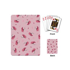 Flowers Pattern Pink Background Playing Cards Single Design (Mini)