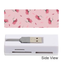 Flowers Pattern Pink Background Memory Card Reader (Stick)