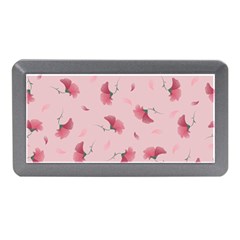 Flowers Pattern Pink Background Memory Card Reader (Mini)