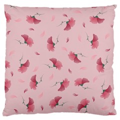 Flowers Pattern Pink Background Large Cushion Case (One Side)