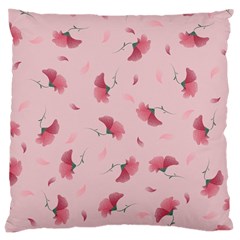 Flowers Pattern Pink Background Large Cushion Case (two Sides)