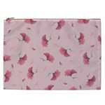 Flowers Pattern Pink Background Cosmetic Bag (XXL) Front