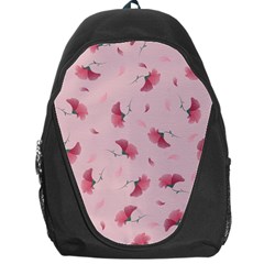 Flowers Pattern Pink Background Backpack Bag