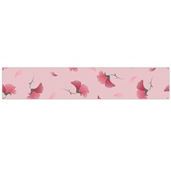 Flowers Pattern Pink Background Large Flano Scarf 