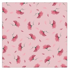 Flowers Pattern Pink Background Square Satin Scarf (36  x 36 )