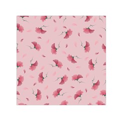 Flowers Pattern Pink Background Square Satin Scarf (30  x 30 )