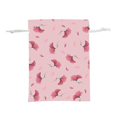 Flowers Pattern Pink Background Lightweight Drawstring Pouch (S)