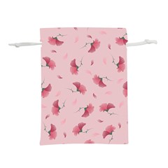 Flowers Pattern Pink Background Lightweight Drawstring Pouch (L)