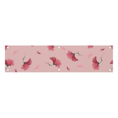 Flowers Pattern Pink Background Banner and Sign 4  x 1 