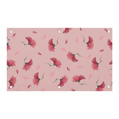 Flowers Pattern Pink Background Banner And Sign 5  X 3 