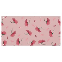 Flowers Pattern Pink Background Banner and Sign 8  x 4 