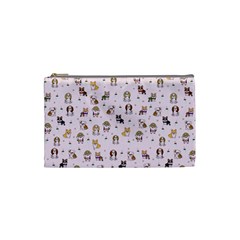 Puppies Dog Pattern Drawing Cosmetic Bag (small) by Wegoenart