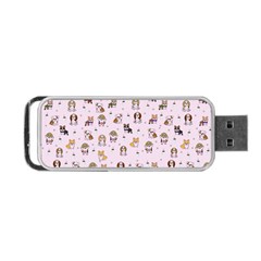 Puppies Dog Pattern Drawing Portable Usb Flash (two Sides) by Wegoenart