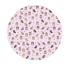 Puppies Dog Pattern Drawing Mini Round Pill Box (pack Of 5) by Wegoenart