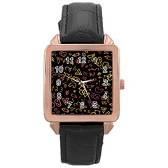 Background Graphic Beautiful Rose Gold Leather Watch  by Wegoenart