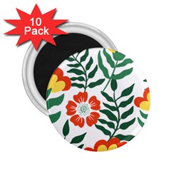 Painting Flower Leaves Forest 2 25  Magnets (10 Pack)  by Wegoenart