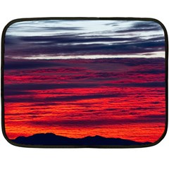 Morning Glow Dawn Sky Clouds Fleece Blanket (mini) by Wegoenart