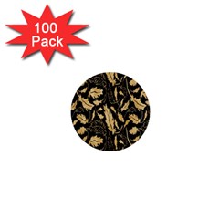 Natura Premium Golden Leaves 1  Mini Buttons (100 Pack) 