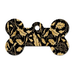 Natura Premium Golden Leaves Dog Tag Bone (two Sides) by ConteMonfrey