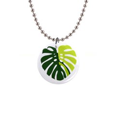 Monstera  1  Button Necklace by ConteMonfrey