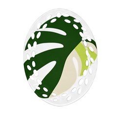 Monstera Oval Filigree Ornament (two Sides)