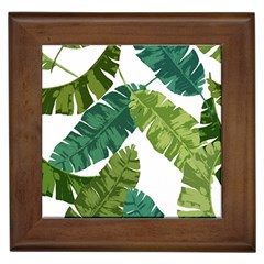 Banana Leaves Tropical Framed Tile by ConteMonfrey