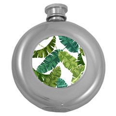 Banana Leaves Tropical Round Hip Flask (5 Oz) by ConteMonfrey