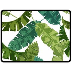 Banana Leaves Tropical Double Sided Fleece Blanket (large)  by ConteMonfrey