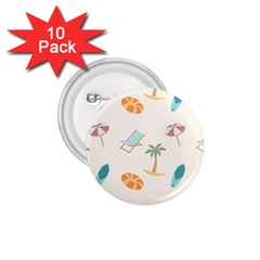 Cool Summer Pattern - Beach Time!   1 75  Buttons (10 Pack) by ConteMonfrey