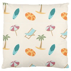 Cool Summer Pattern - Beach Time!   Large Cushion Case (one Side) by ConteMonfrey