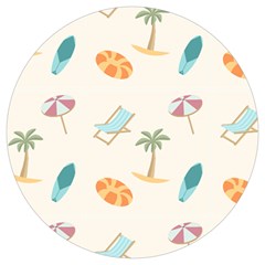 Cool Summer Pattern - Beach Time!   Round Trivet by ConteMonfrey