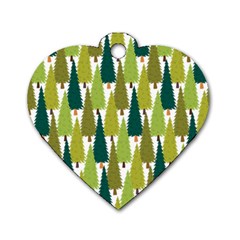 Pine Trees   Dog Tag Heart (one Side) by ConteMonfrey