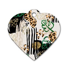 Modern Jungle Dog Tag Heart (one Side) by ConteMonfrey